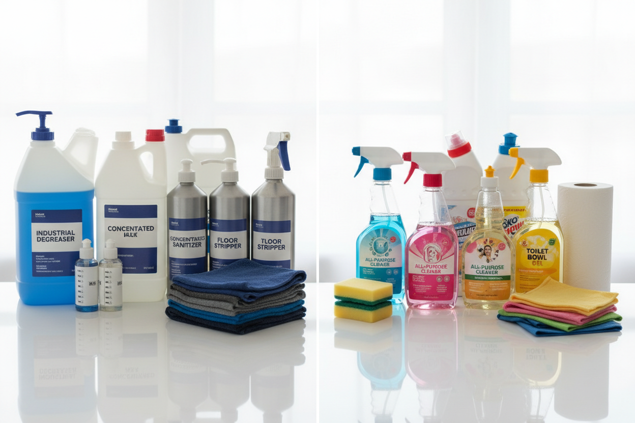 Professional vs Household Cleaning Supplies: What’s the Difference?