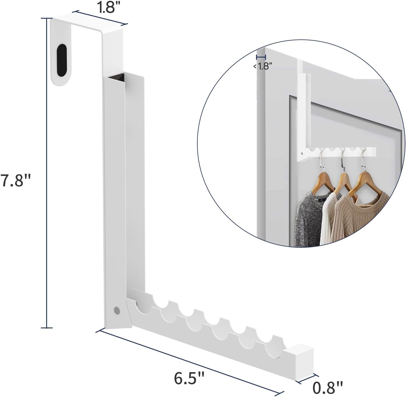 1 Pack Over The Door Hanger Hooks for Clothes, Small Portable Clothes Drying Rack for Laundry, Heavy Duty Foldable Rack for Coat Clothing Towels Hanging