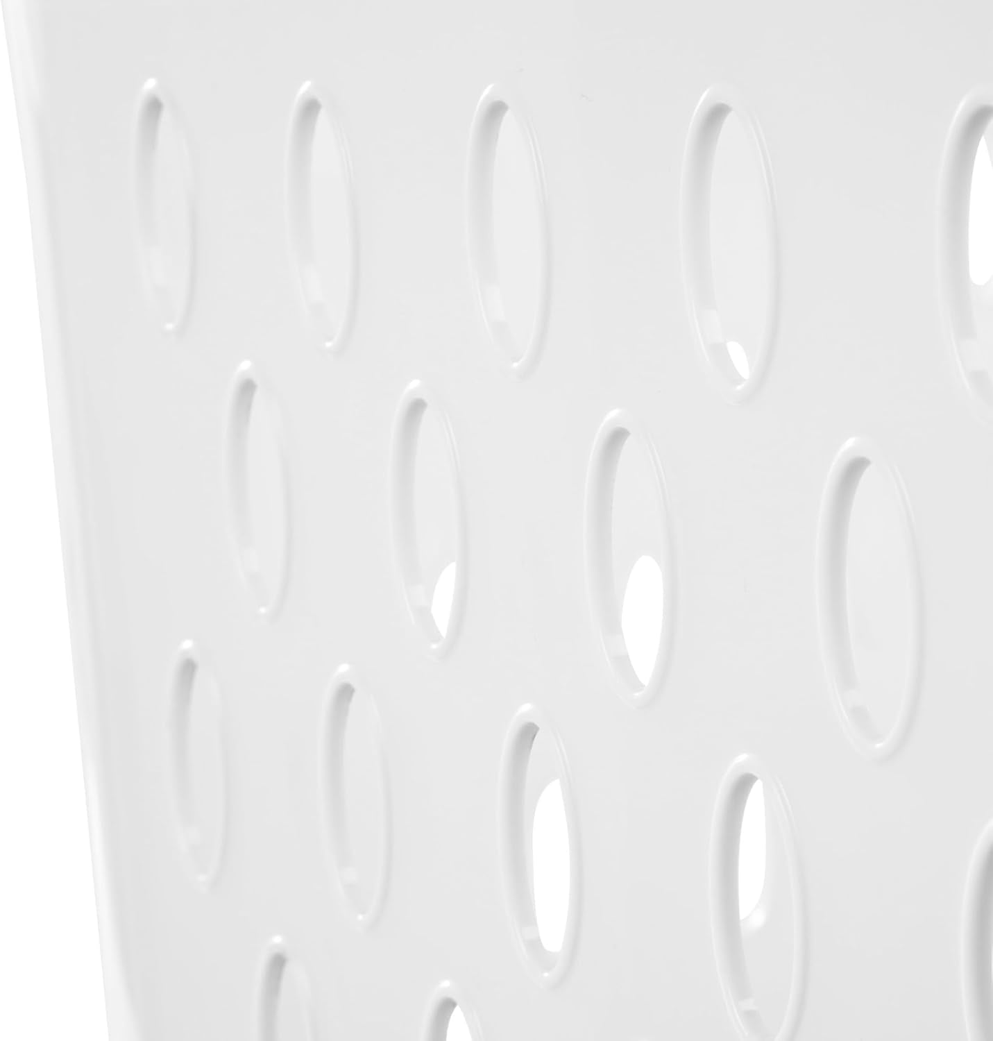 (2 Pcs) 2.7 Bushel Extra Large Plastic Laundry Basket with 2 Carry Handles, For use in the Laundry Room, Dorm Room or Bedroom，White