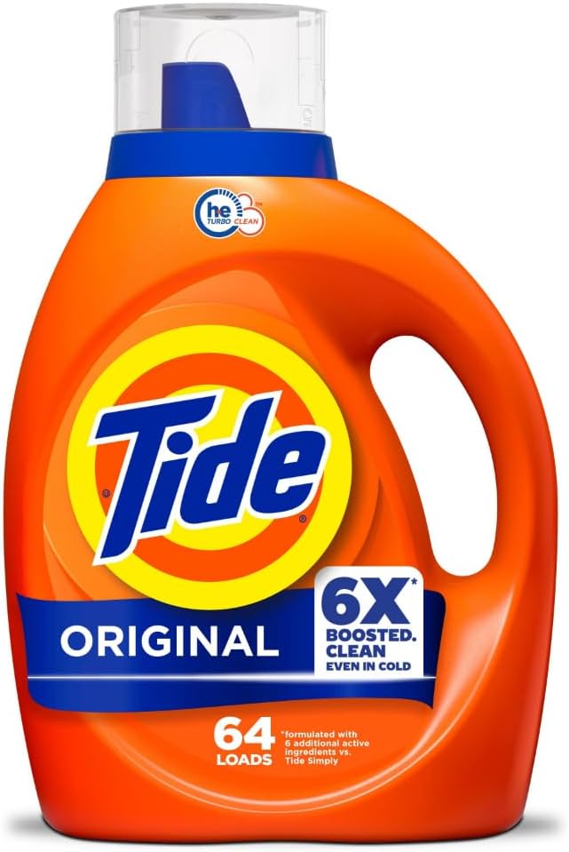 Tide Laundry Detergent Liquid, Original Scent, 64 Loads, 80 FL OZ, Works on 100% of Common Stains, Laundry Soap, Liquid Laundry Detergent