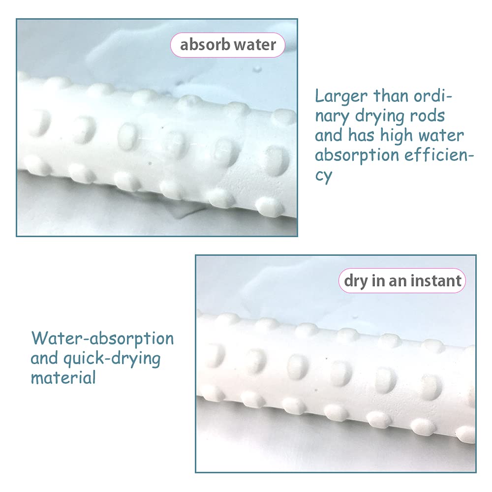 Drying Rod Stick Drying Stick with Clean Brush Diatomite Water-Absorption Stick【Quick Drying/Reusable/Preventing Moisture and Mold】 2-Piece Set
