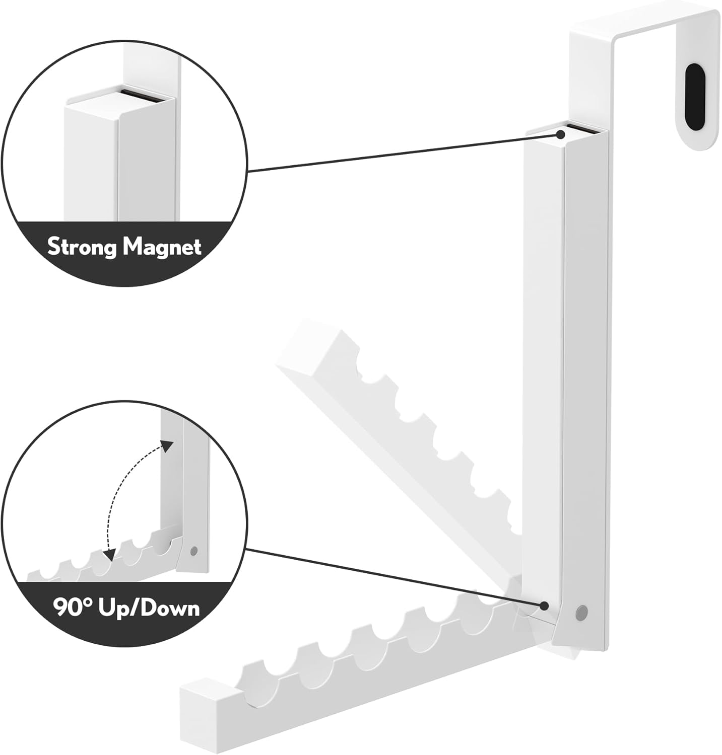 1 Pack Over The Door Hanger Hooks for Clothes, Small Portable Clothes Drying Rack for Laundry, Heavy Duty Foldable Rack for Coat Clothing Towels Hanging