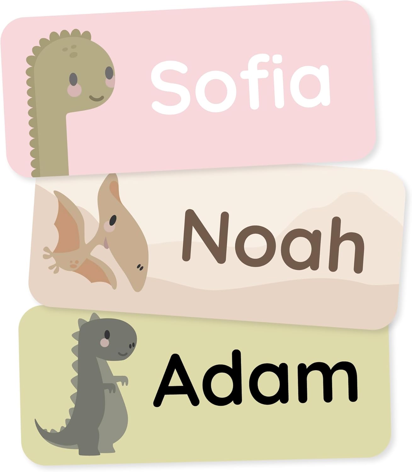Personalized Name Labels for Kids (60) – Custom Waterproof & Durable Stickers for Clothing, Daycare, Office & School Supplies - Dinosaurs