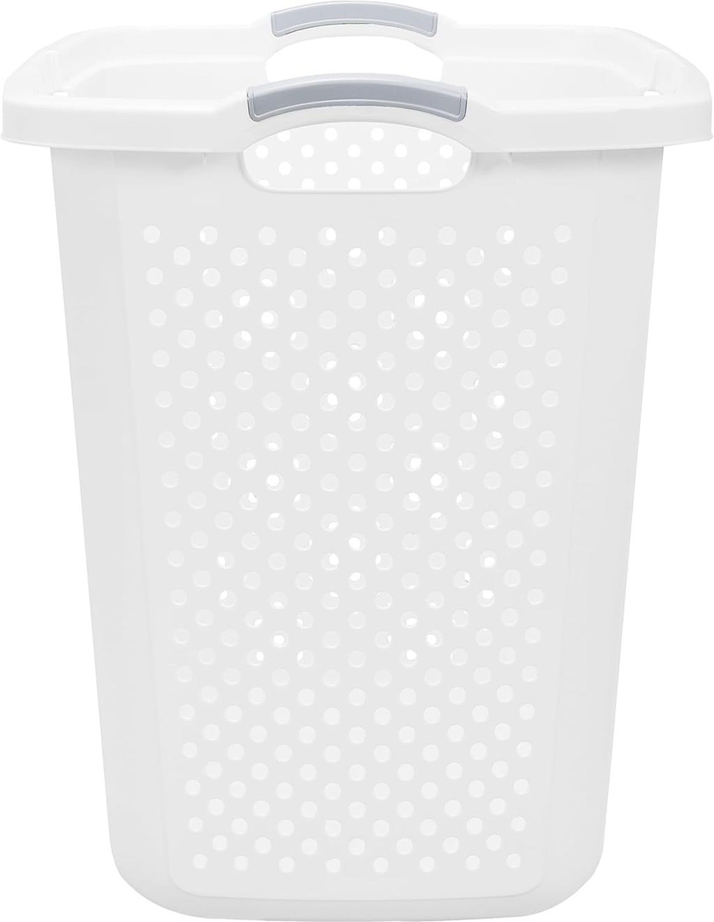 (2-Pack), 2.5 Bushel Plastic Dirty Laundry Basket, White, With two Handles.Ideal for Families, Apartments, and Dormitory Rooms。