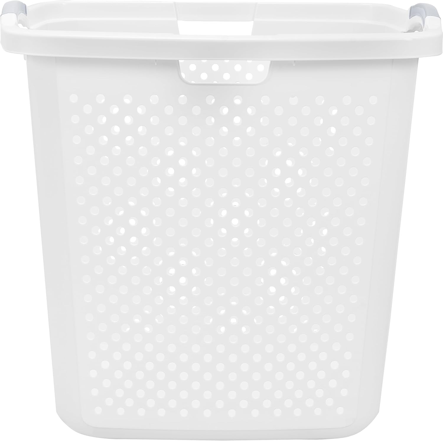 (2-Pack), 2.5 Bushel Plastic Dirty Laundry Basket, White, With two Handles.Ideal for Families, Apartments, and Dormitory Rooms。