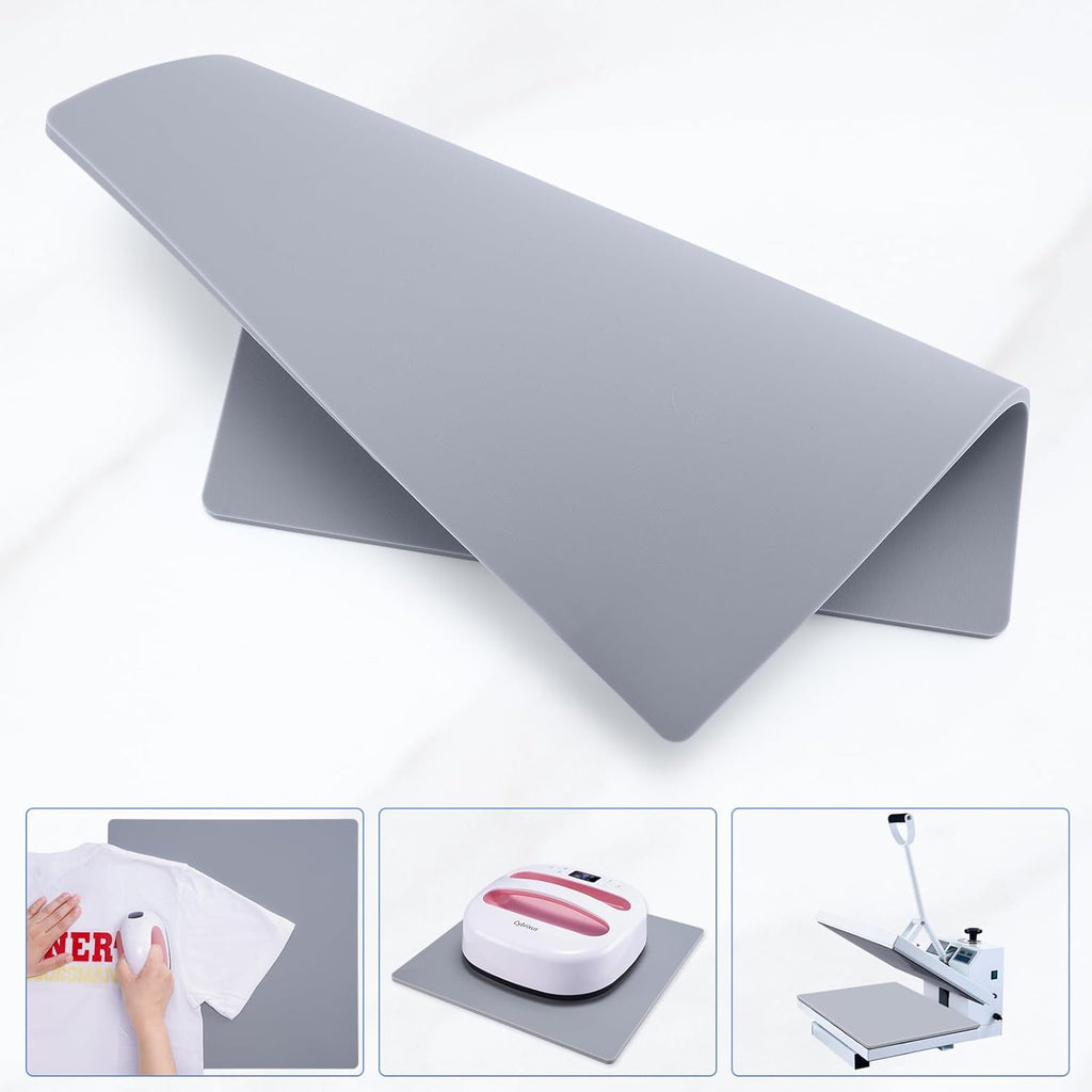 0.34" Thick Cybrixus Heat Press Mat Silicone 11.5x11.5,Silicone Pad Support Double Sided Use for Heat Press,500°C/937°F Heavy, Sturdy Washable Base Pad Suitable for HTV Heat Transfer Vinyl