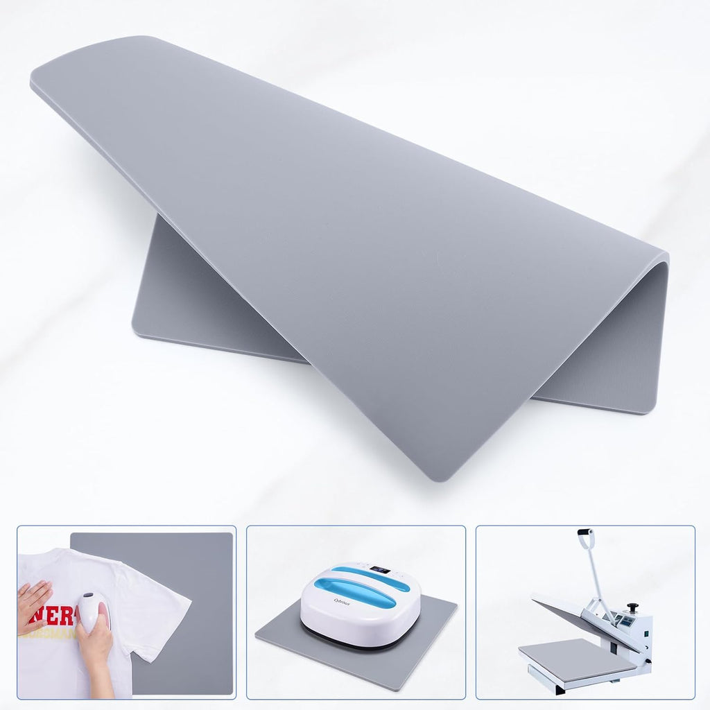 0.34" Thick Cybrixus Heat Press Mat Silicone 15x15,Silicone Pad Support Double Sided Use for Heat Press,500°C/937°F Heavy and Sturdy Washable Base Pad Suitable for HTV Heat Transfer Vinyl