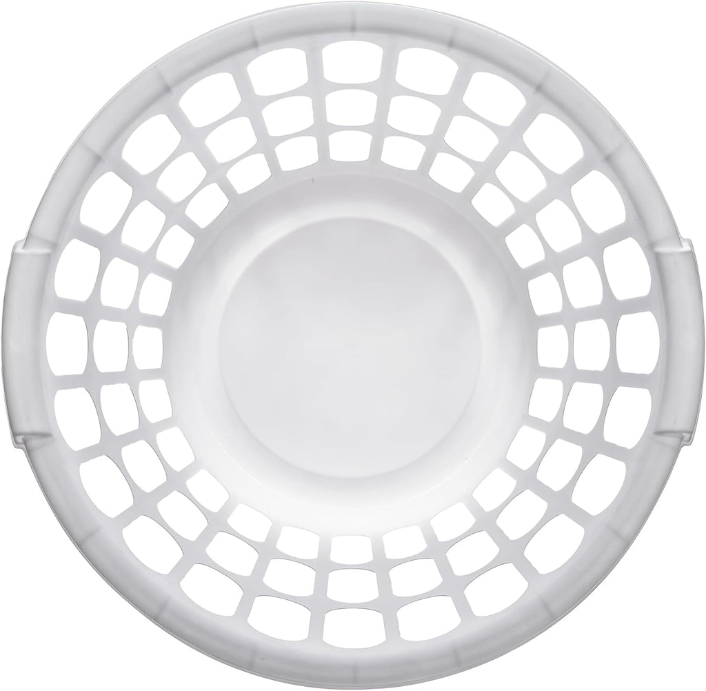 (8 Pack) 1-Bushel Round Plastic Laundry Baskets - Durable,Large Capacity for Bedroom, Bathroom, Laundry Room & Dorm