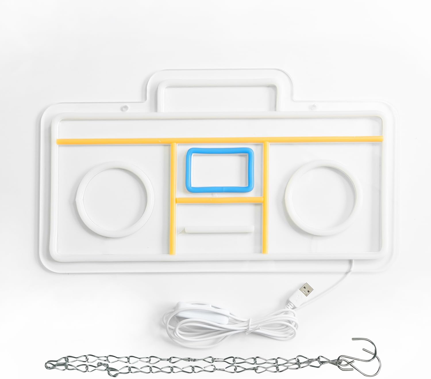 .Retro Radio Neon Sign Vintage Yellow Radio Neon LightUSB Neon Signs for Game Room Decor 80s Music Neon Light Sign for Bedroom Retro Cafe Party Decoration ﻿