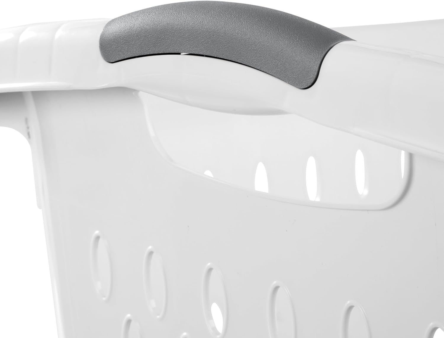 (2 Pcs) 2.7 Bushel Extra Large Plastic Laundry Basket with 2 Carry Handles, For use in the Laundry Room, Dorm Room or Bedroom，White