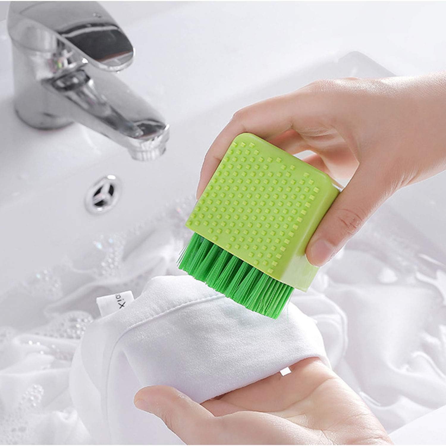 2 Pack Silicone Laundry Brush Scrub Multi-use Household Cloth Washing Brush Dual-use Scrubbing Brush for Clothes Underwear Shoes, Plastic Soft Cleaning Tool