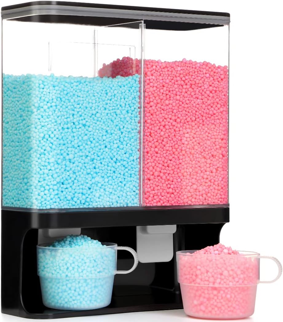 Conworld Laundry Detergent Dispenser, Wall-Mounted Scent Booster Beads Dispenser for Laundry Organizer, Laundry Beads Container, Rice Dispenser, Black