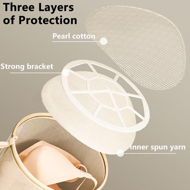 (2Pcs) delicates wash bags 3-Layer Durable Fine Mesh Wash Bags with Rust-Proof Hidden Zipper, Tangle-Proof & Space-Saving for Delicates, Bras, Lingerie, Clothes (Blue, Cylindrical bra)