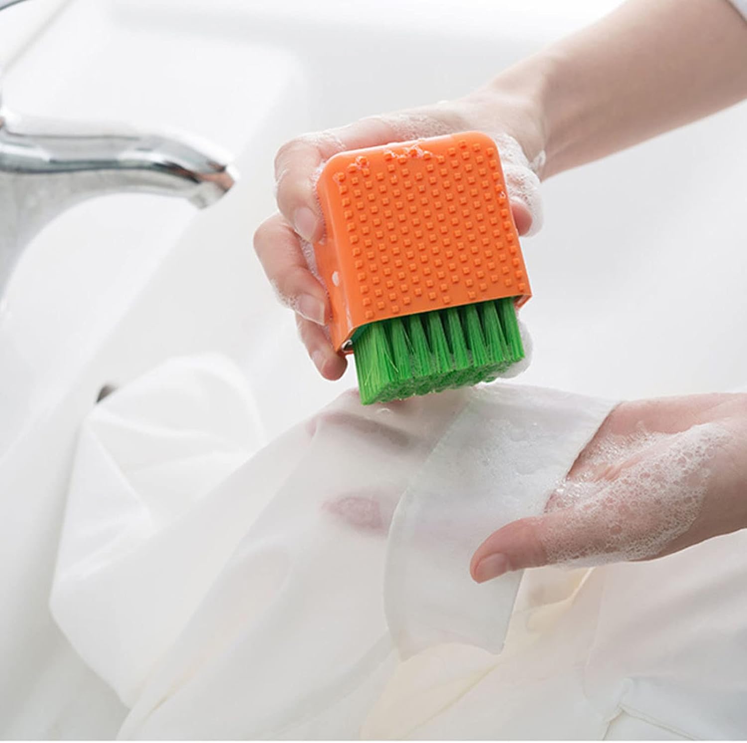 2 Pack Silicone Laundry Brush Scrub Multi-use Household Cloth Washing Brush Dual-use Scrubbing Brush for Clothes Underwear Shoes, Plastic Soft Cleaning Tool