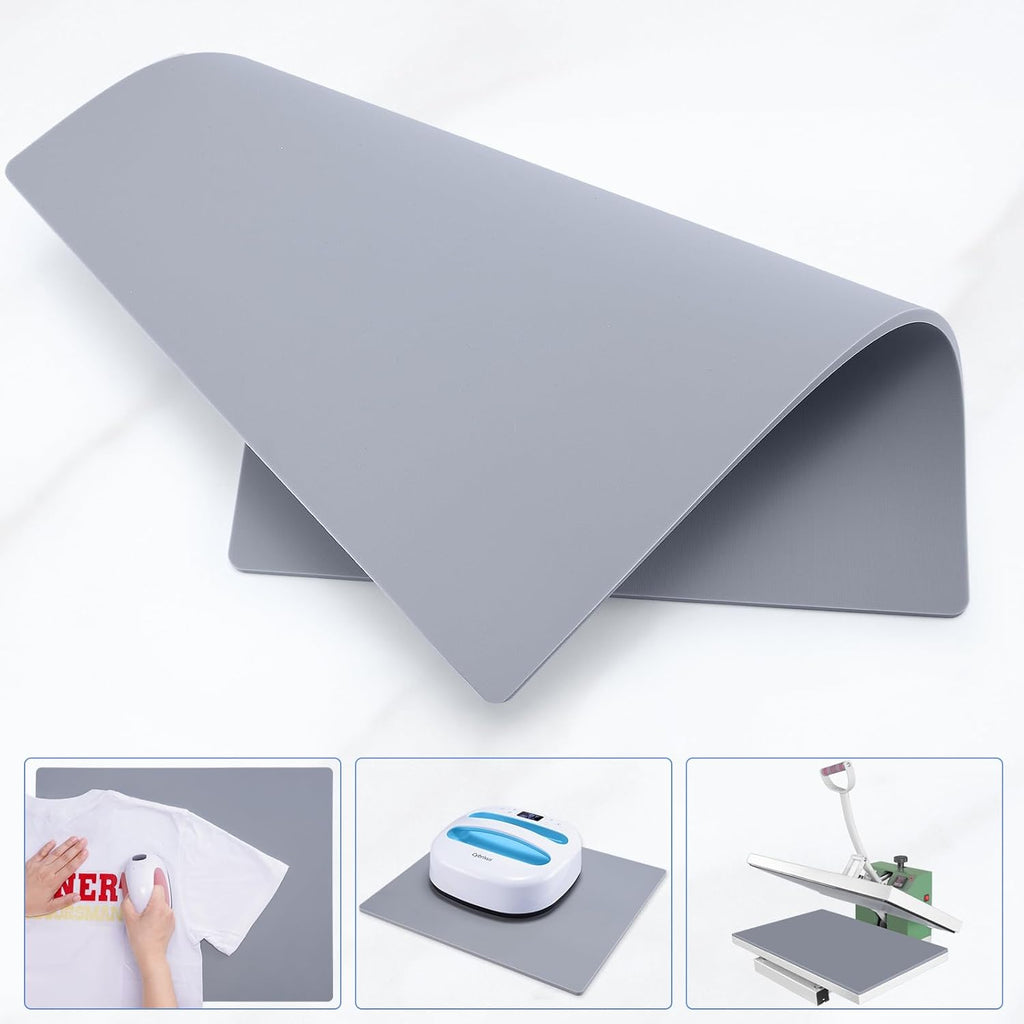 0.34" Thick Cybrixus Heat Press Mat Silicone 16x20, Silicone Heat RESS Pad Support Double Sided Use for Heat Press, 500°C/937°F Heavy and Sturdy Washable Base Pad Suitable for HTV Heat Transfer Vinyl