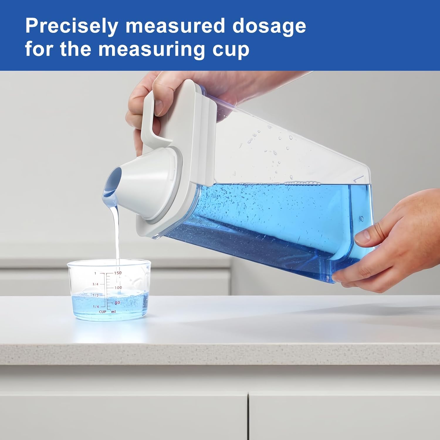 Laundry Detergent Dispenser, Liquid Laundry Container & Powder Soap Dispenser, 2 Pack Plastic Laundry Storage for Laundry Room Organization, Fabric Softener Dispenser (2.3L)