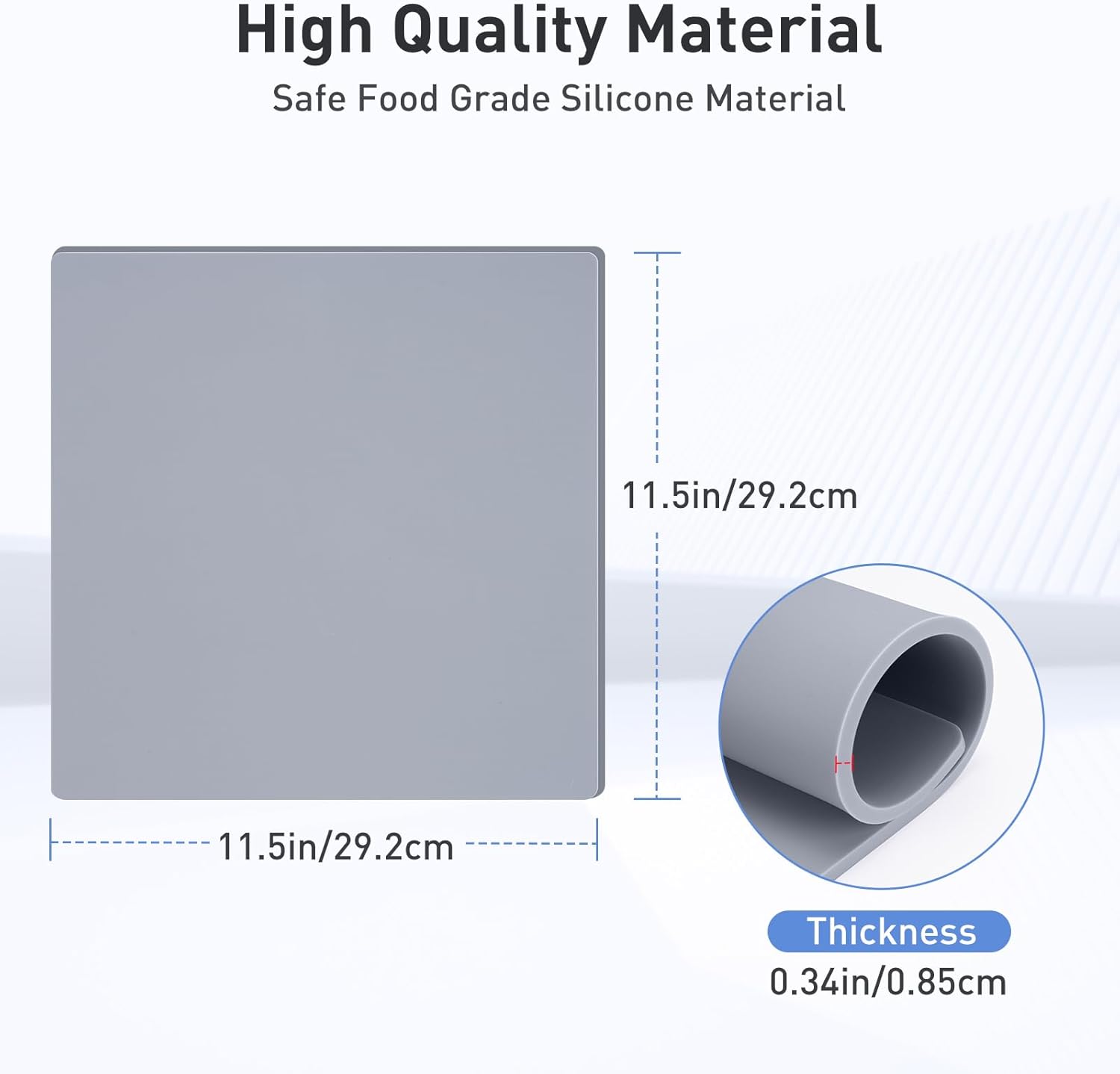 0.34" Thick Cybrixus Heat Press Mat Silicone 11.5x11.5,Silicone Pad Support Double Sided Use for Heat Press,500°C/937°F Heavy, Sturdy Washable Base Pad Suitable for HTV Heat Transfer Vinyl