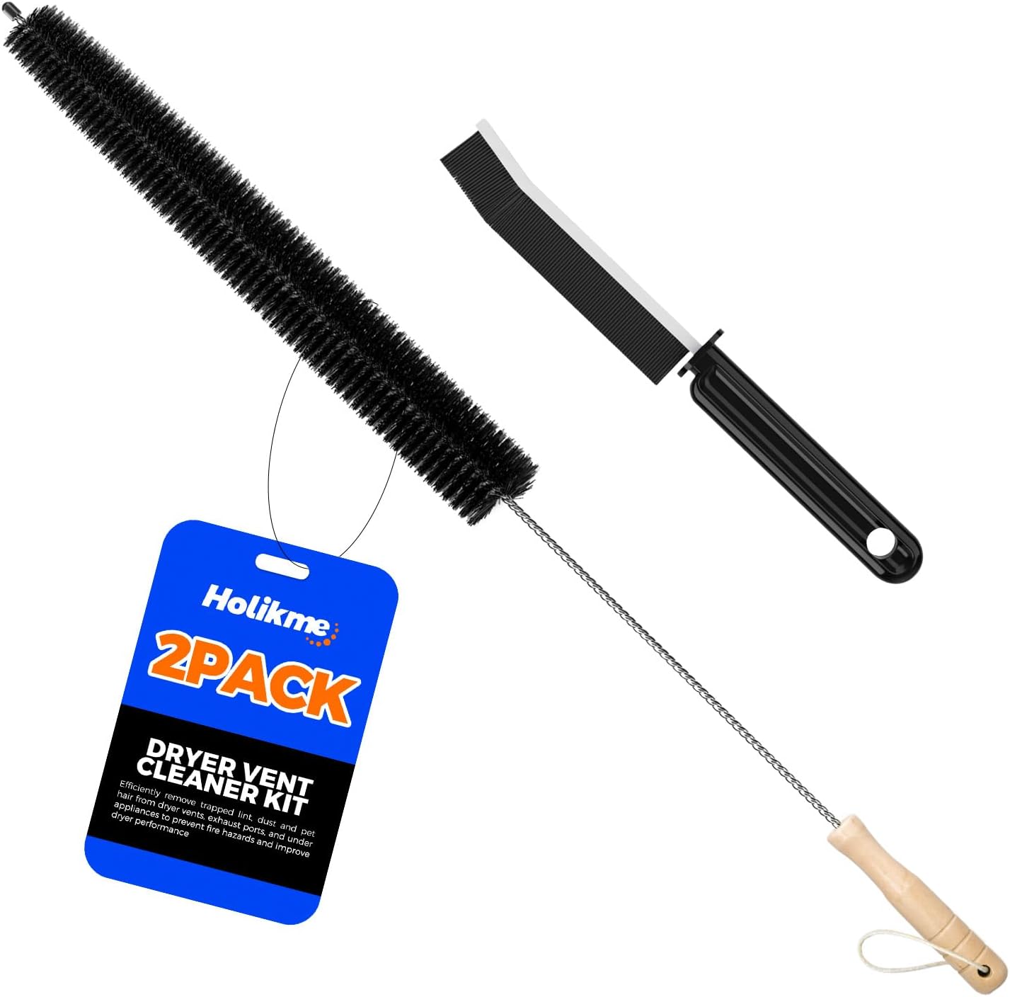 Holikme Dryer Vent Cleaner Kit Clothes Dryer Lint Brush Vent Trap Cleaner Home Essentials Long Flexible Vacuum Brush,Crevice Gap Cleaning Tool Brush