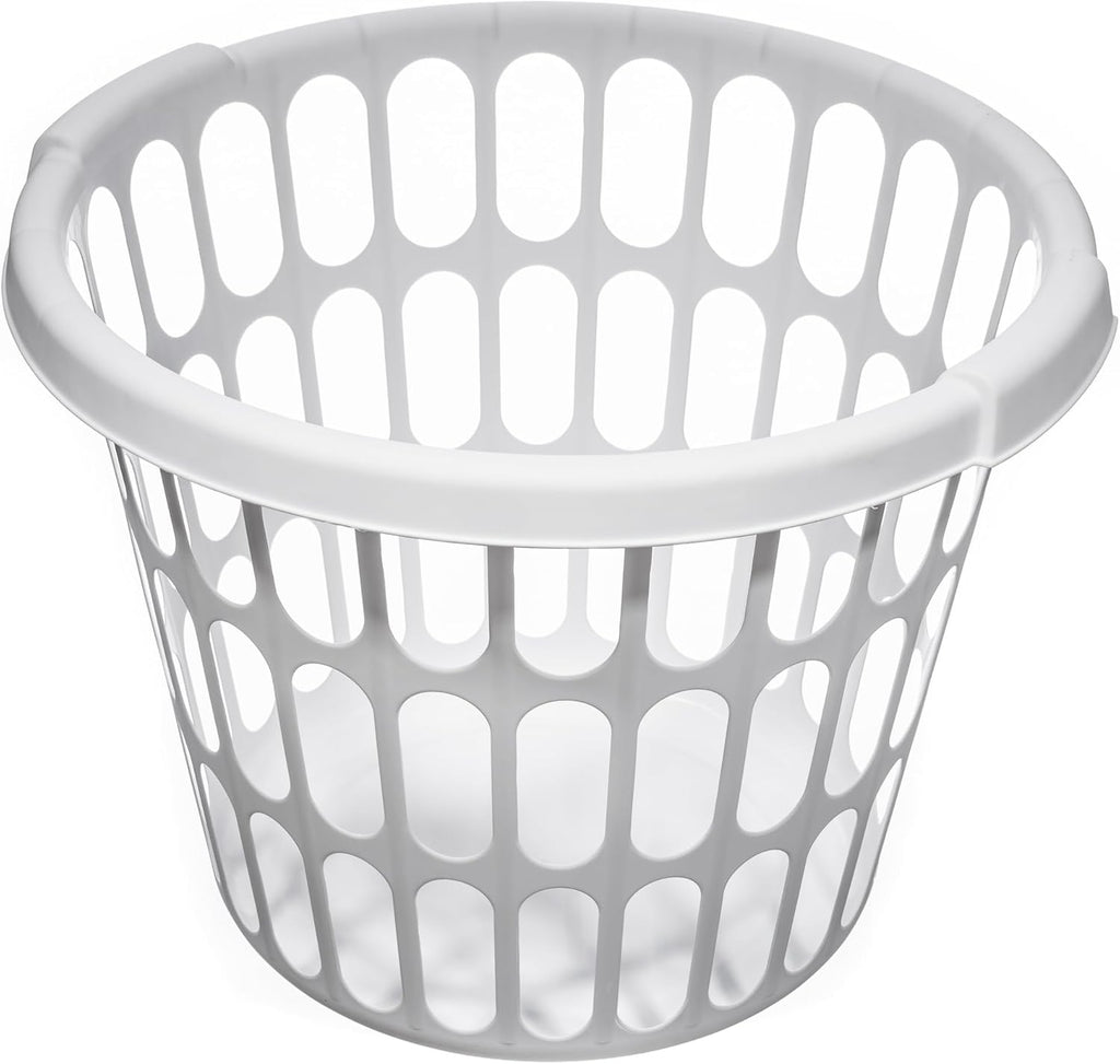 (8 Pack) 1-Bushel Round Plastic Laundry Baskets - Durable,Large Capacity for Bedroom, Bathroom, Laundry Room & Dorm