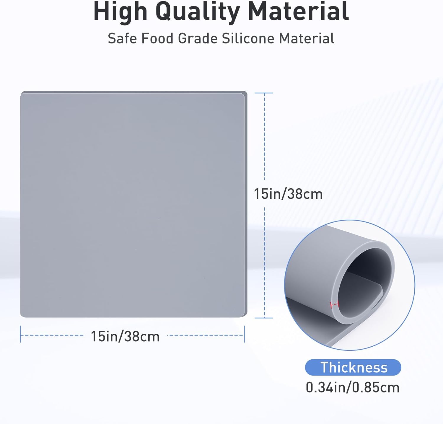 0.34" Thick Cybrixus Heat Press Mat Silicone 15x15,Silicone Pad Support Double Sided Use for Heat Press,500°C/937°F Heavy and Sturdy Washable Base Pad Suitable for HTV Heat Transfer Vinyl