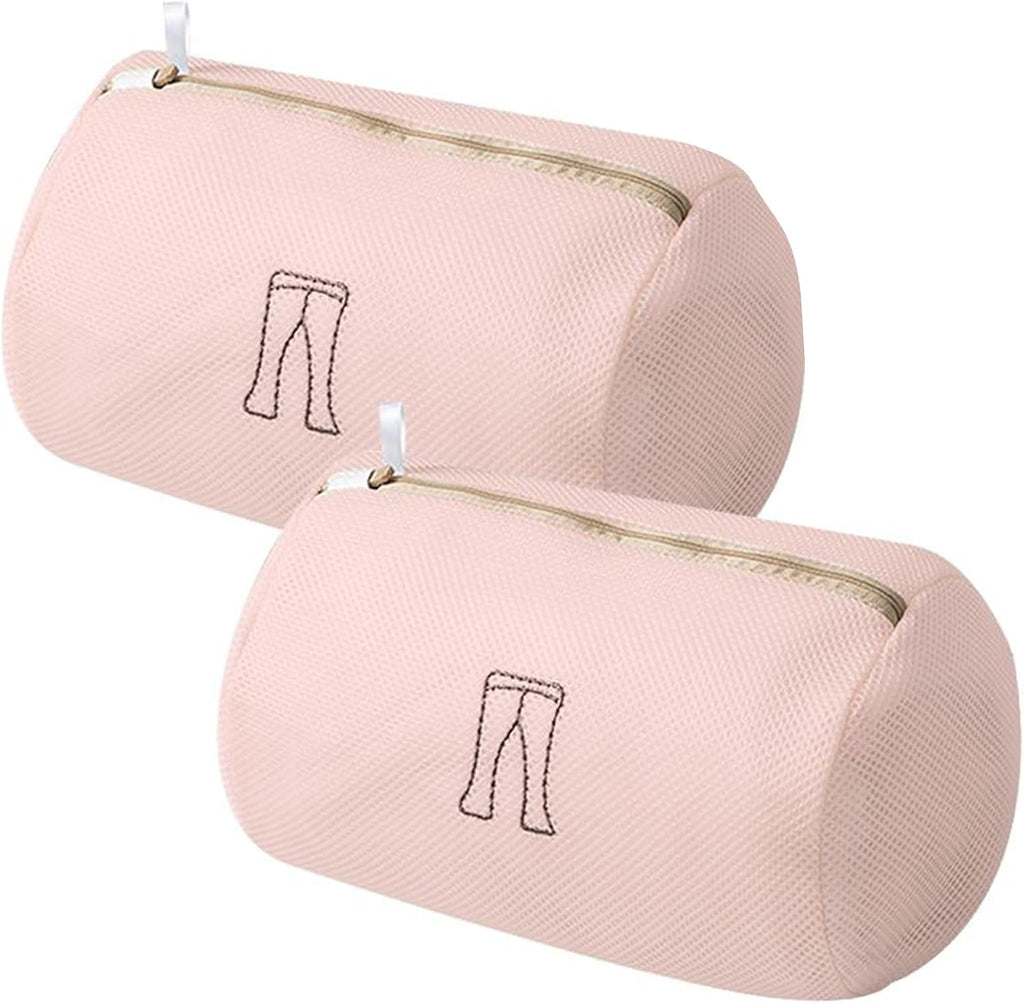 (2Pcs) delicates wash bags 3-Layer Durable Fine Mesh Wash Bags with Rust-Proof Hidden Zipper, Tangle-Proof & Space-Saving for Delicates, Bras, Lingerie, Clothes(Pink, Pants)