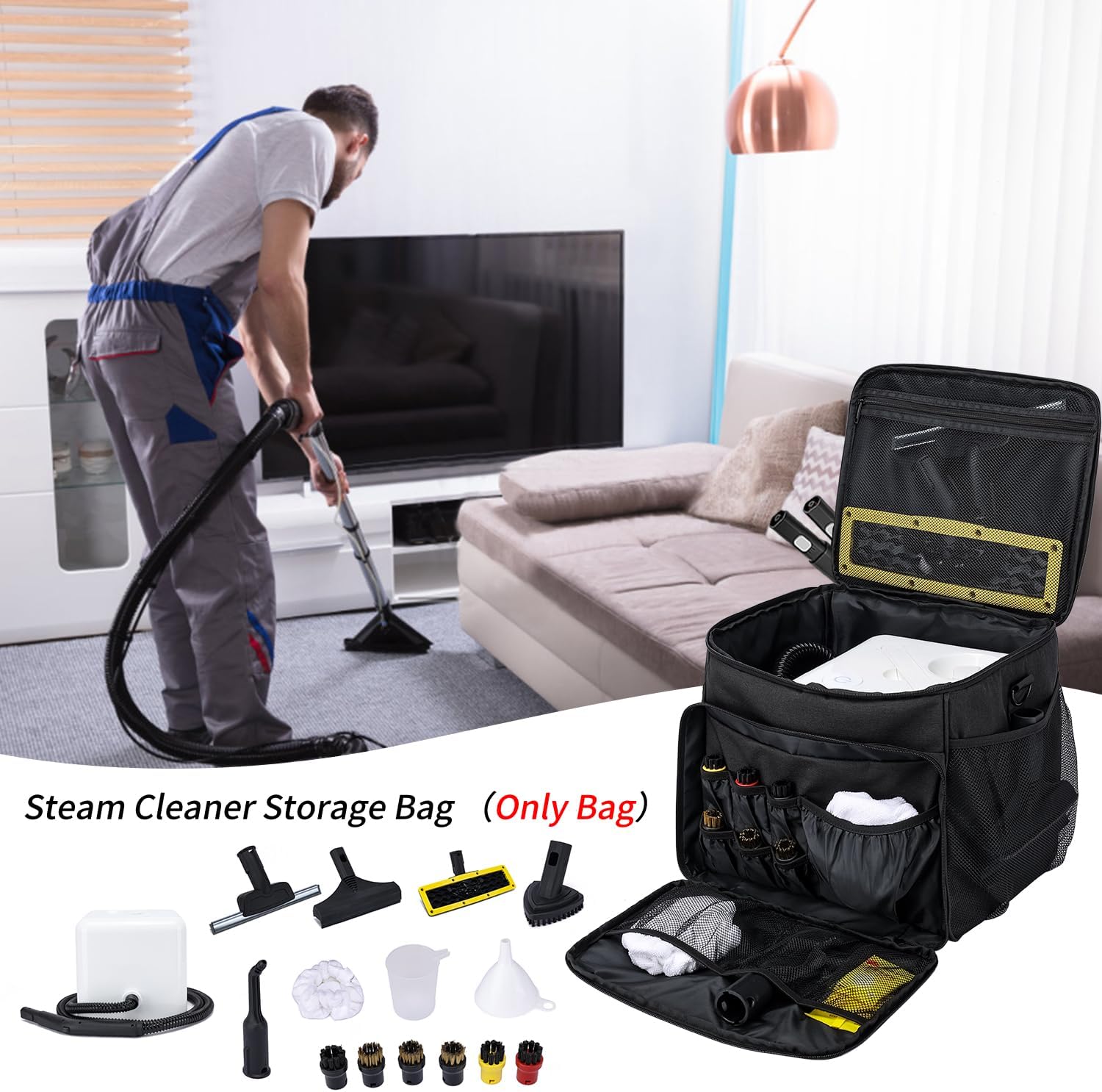 Steam Cleaner Storage Bag Compatible with Dupray Neat Steam Cleaner, Portable Organizer for Home Cleaning Supplies, Carrying Bag with Pockets for steam Cleaner Accessories, Christmas Gift Ideas