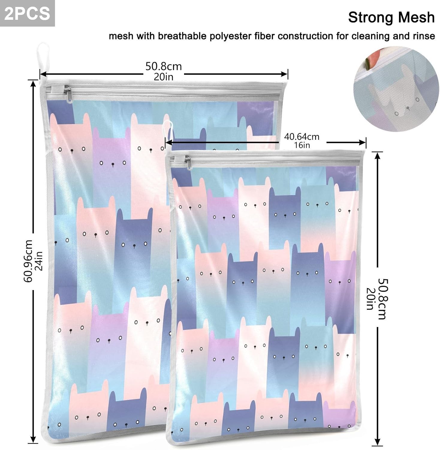 Mesh Laundry Bags 2 Pack Laundry Bags Lingerie Bags for Washing Delicates Washing Machine Large Mesh Wash Bag College Dorm Travel