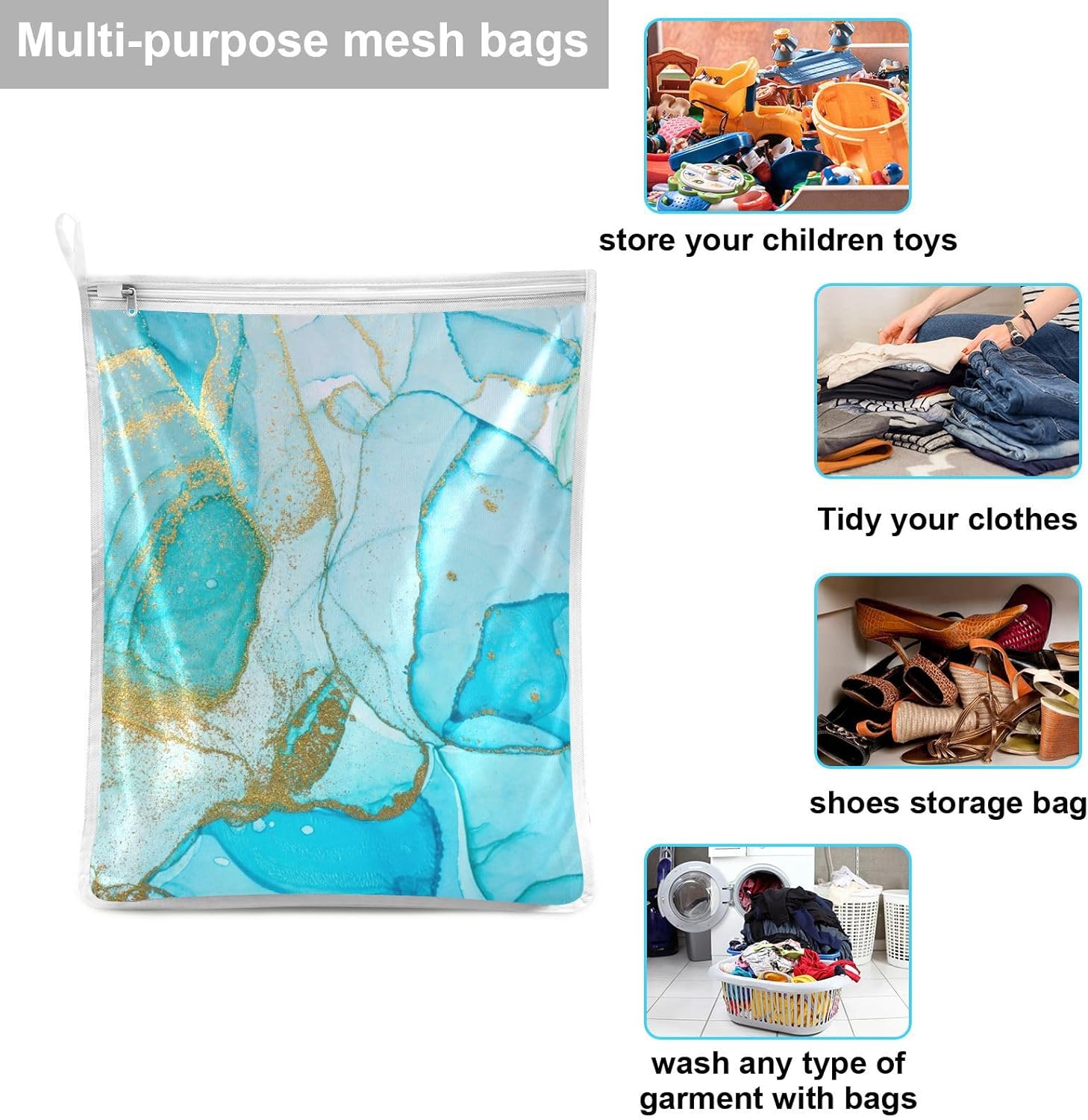 Mesh Laundry Bags 2 Pack Laundry Bags Lingerie Bags for Washing Delicates Washing Machine Large Mesh Wash Bag College Dorm Travel