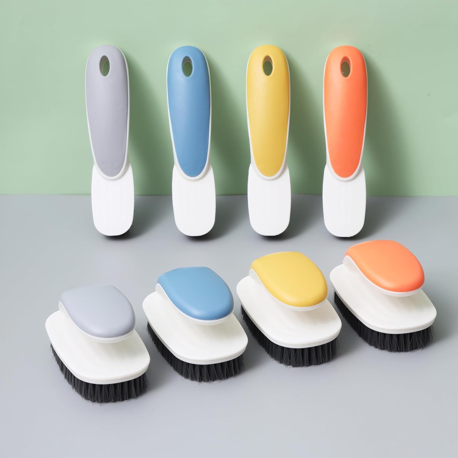 Laundry Scrub Brush 2 Pack Soft Bristle Brush Shoe Cleaning Brush for Stains Clothes Scrubbing Brush Household Cleaning Tool for Bathroom Countertop Bathtubs (Yellow)