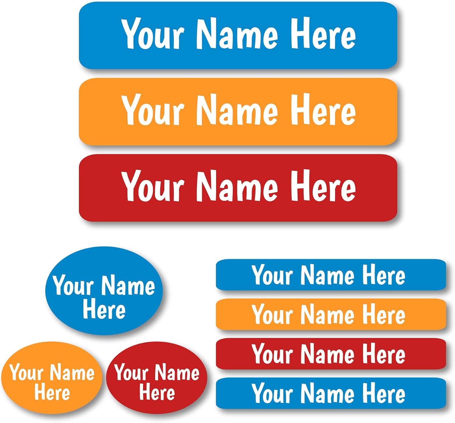 Lovable Labels Personalized Labels for Kids (85 Labels/Pack) - 3 Label Sizes Waterproof Dishwasher Safe Peel & Stick Labels for School Supplies Daycare Camp Clothing Bottles (Cool)