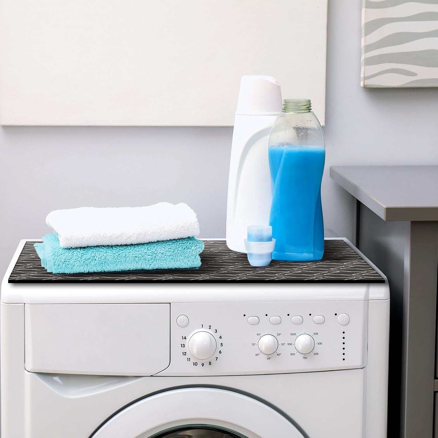 1 Pcs 26" x 18" Dryer Top Protector Mat, Washer and Dryer Topper, Non Slip Waterproof Machine Cover Dust Proof Quick Drying Topper Pad for Laundry and Kitchen (Classical)