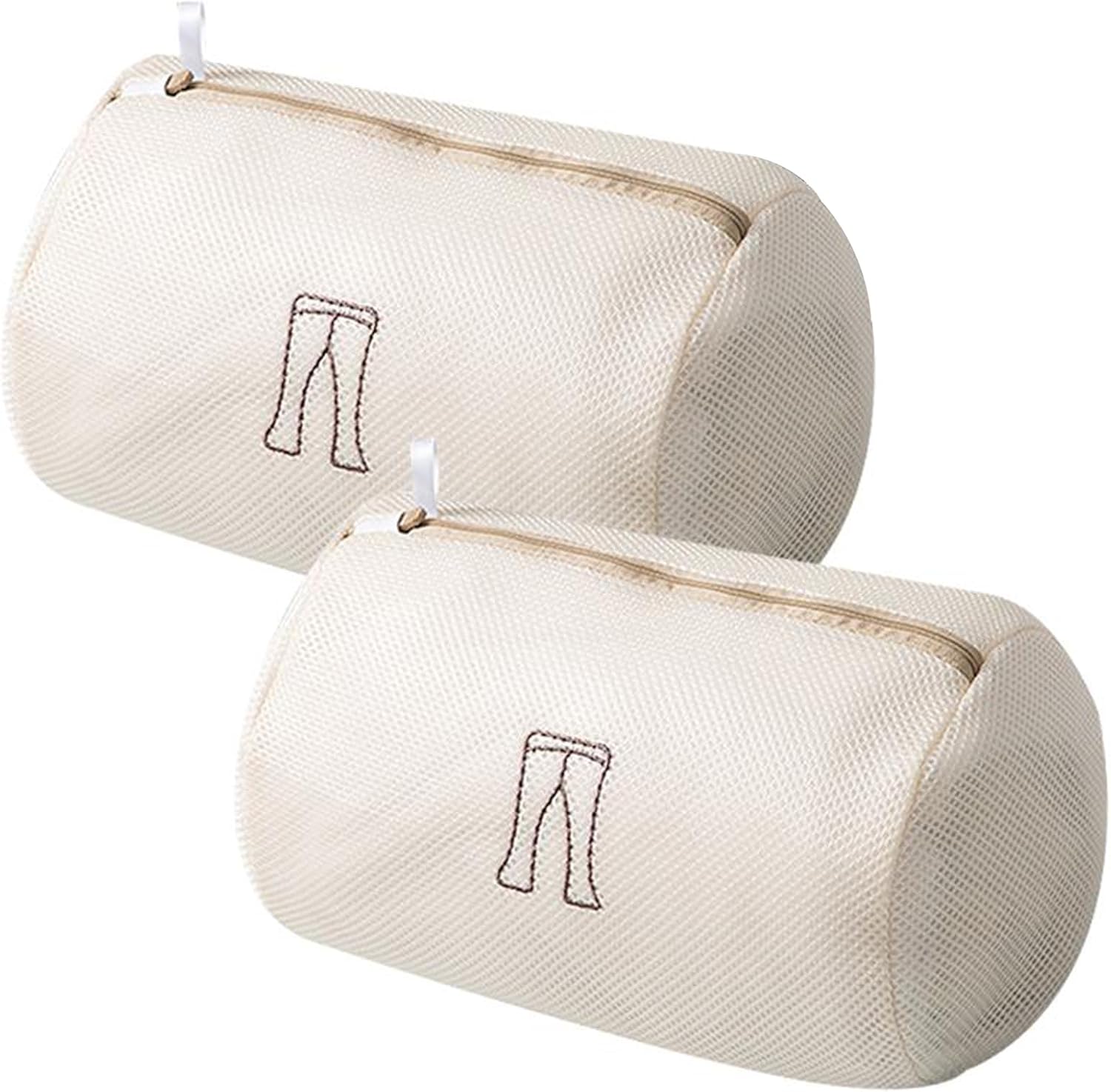 (2Pcs) delicates wash bags 3-Layer Durable Fine Mesh Wash Bags with Rust-Proof Hidden Zipper, Tangle-Proof & Space-Saving for Delicates, Bras, Lingerie, Clothes (Beige, Pants)