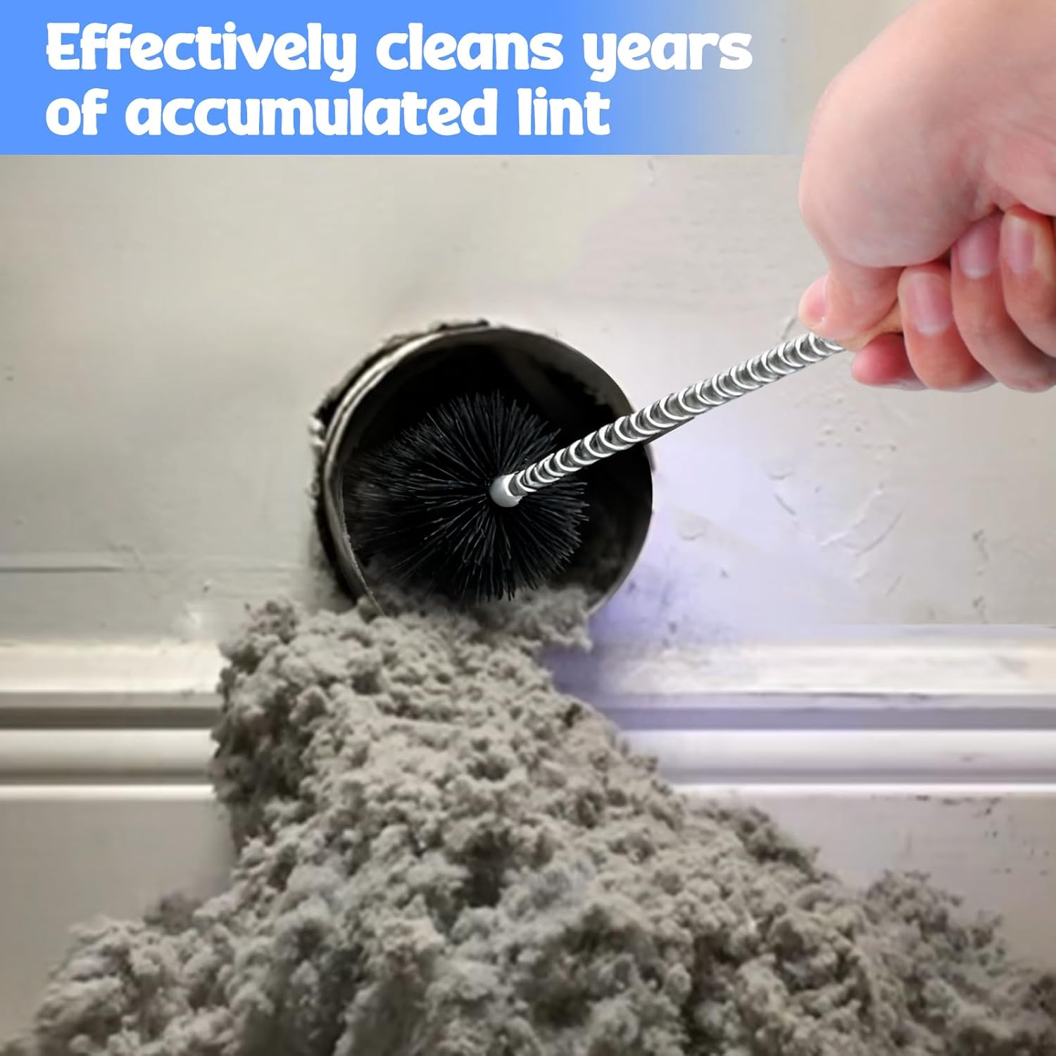 Palksky Dryer Vent Cleaner Kit, 3Pcs Dryer Cleaner Tool - Flexible Drier Vent Cleaning Brush, Lint Trap Cleaner Clip, Drier Hose Attachment, Lint Remover Cleaning Tools