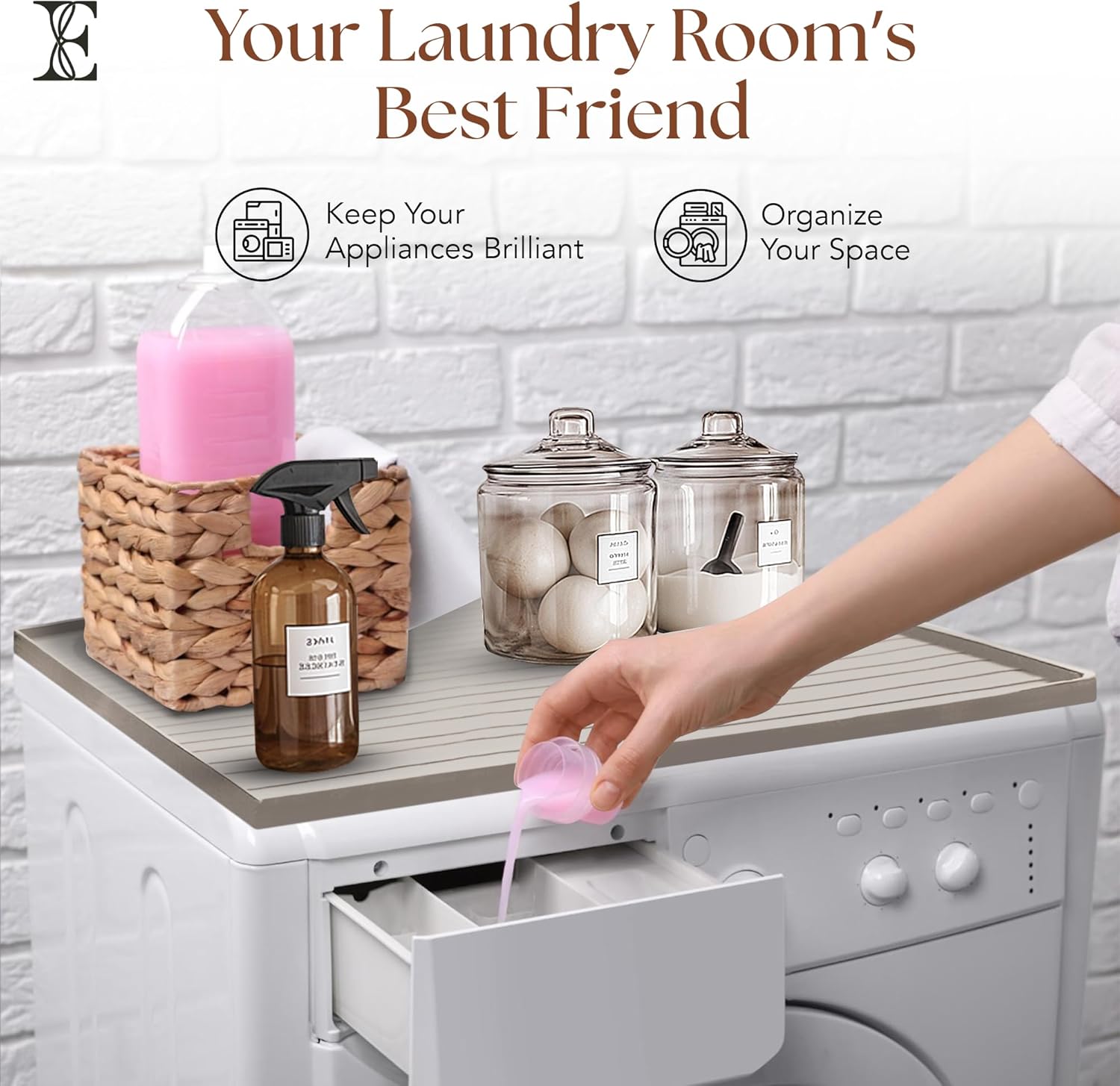 1 PC Washer and Dryer Top Cover Protectors 25" x 25", Laundry Machine Dust Guards (Sand (Beige))