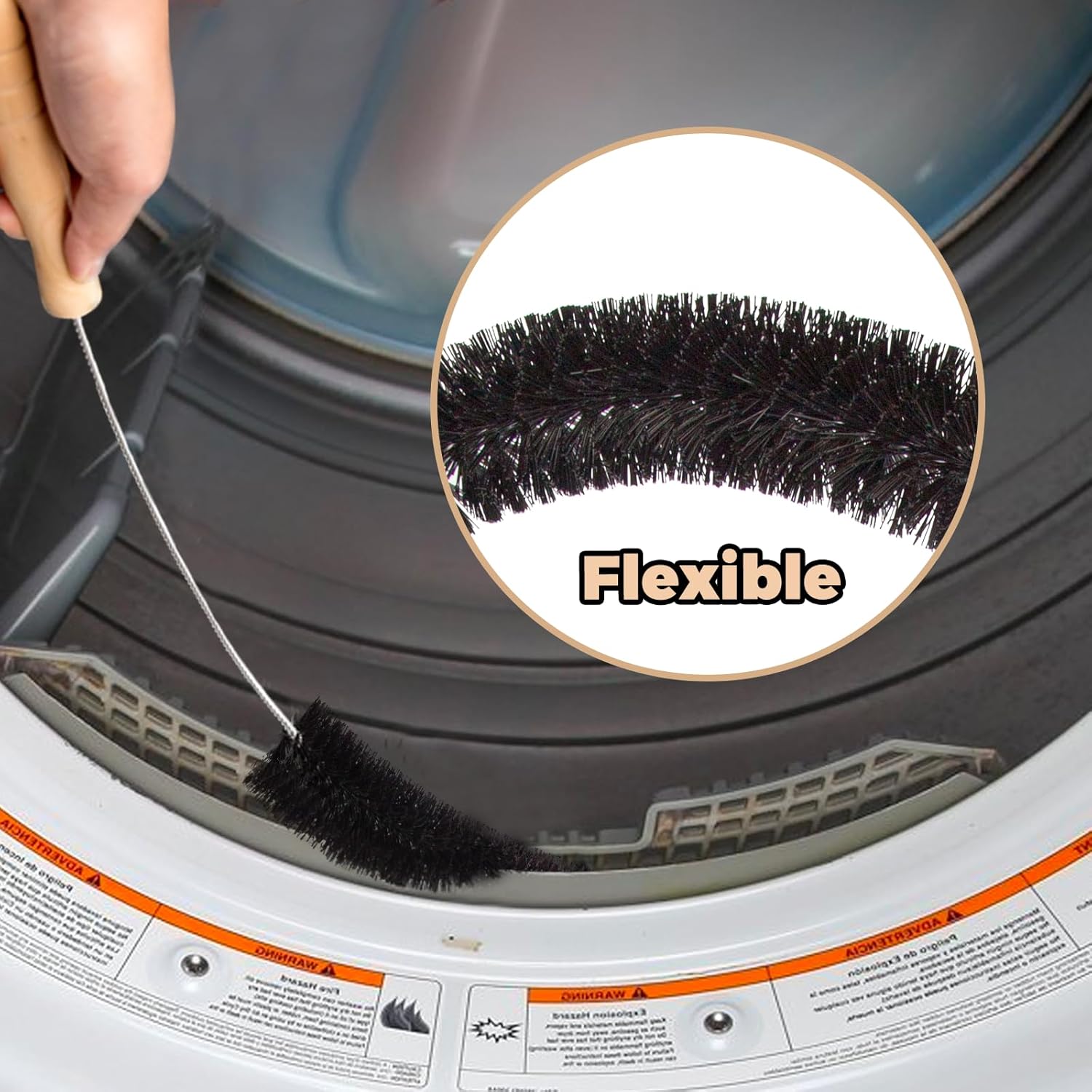 Holikme 3 Pack Dryer Vent Cleaner Kit Clothes Dryer Lint Brush Vent Trap Cleaner Home Essentials Long Flexible Vacuum Brush