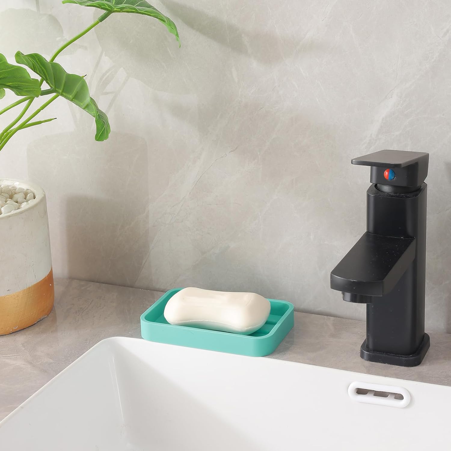 Silicone Kitchen Sink Organizer Tray for Multiple Usage,Easy Clean Sponges Holder for Kitchen Bathroom Counter or Sink,Dish Soap Dispenser,Scrubber,Bottle,Cup Mint 4.9”x 3.2”