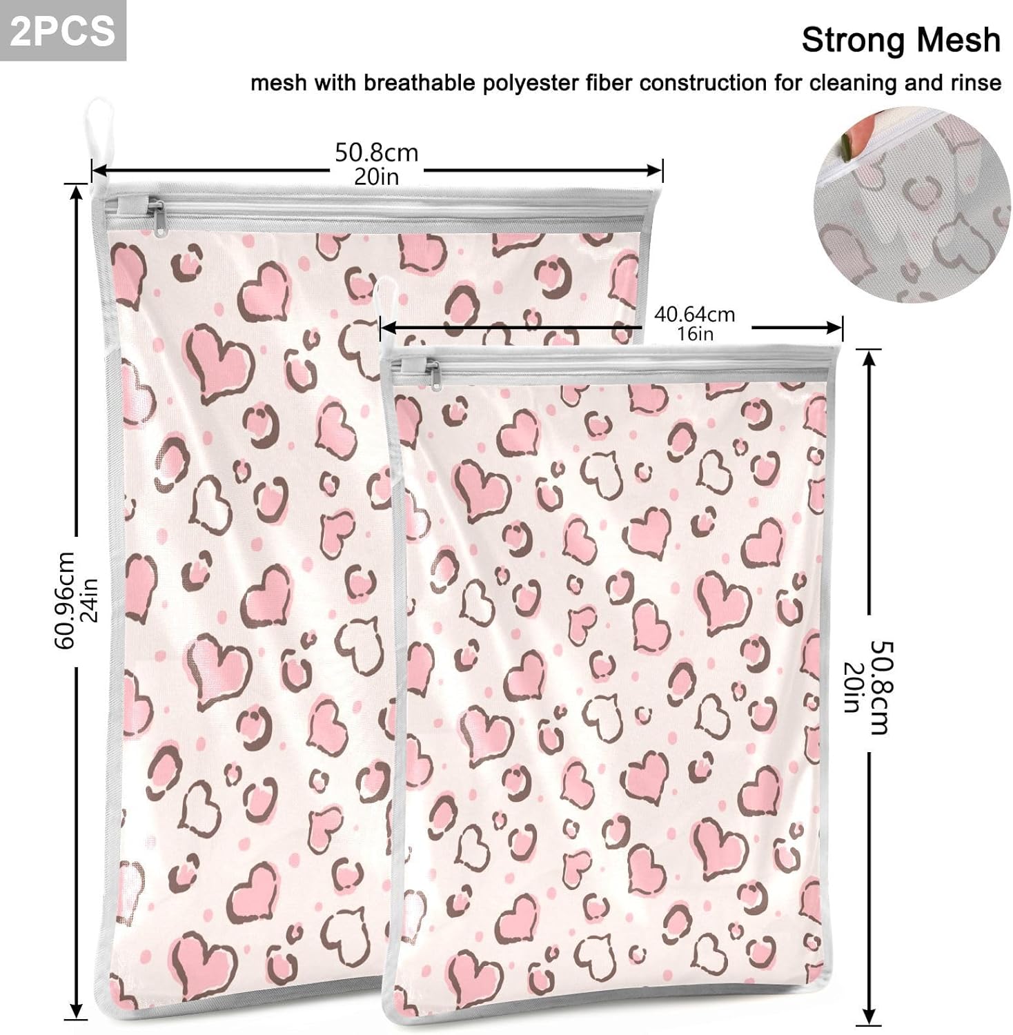 Mesh Laundry Bags 2 Pack Laundry Bags Lingerie Bags for Washing Delicates Washing Machine Large Mesh Wash Bag College Dorm Travel