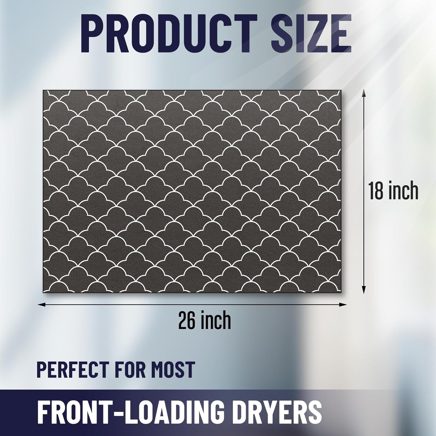 1 Pcs 26" x 18" Dryer Top Protector Mat, Washer and Dryer Topper, Non Slip Waterproof Machine Cover Dust Proof Quick Drying Topper Pad for Laundry and Kitchen (Stylish)