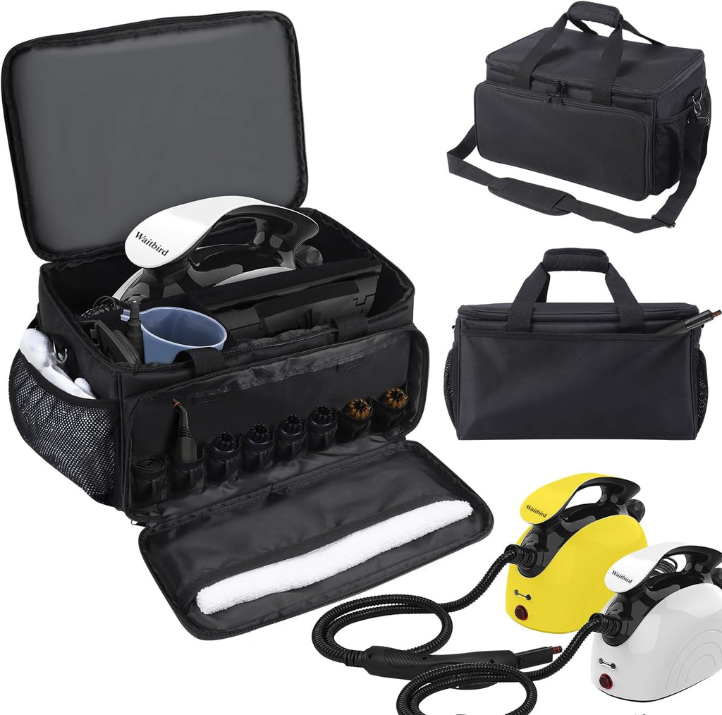 Portable Storage Bag Compatible with Waitbird Steam Cleaner,Adjustable Handheld Steam Cleaner Carrying Bag,Large Capacity Storage Bag with Extra Pockets for Accessories,Case Only