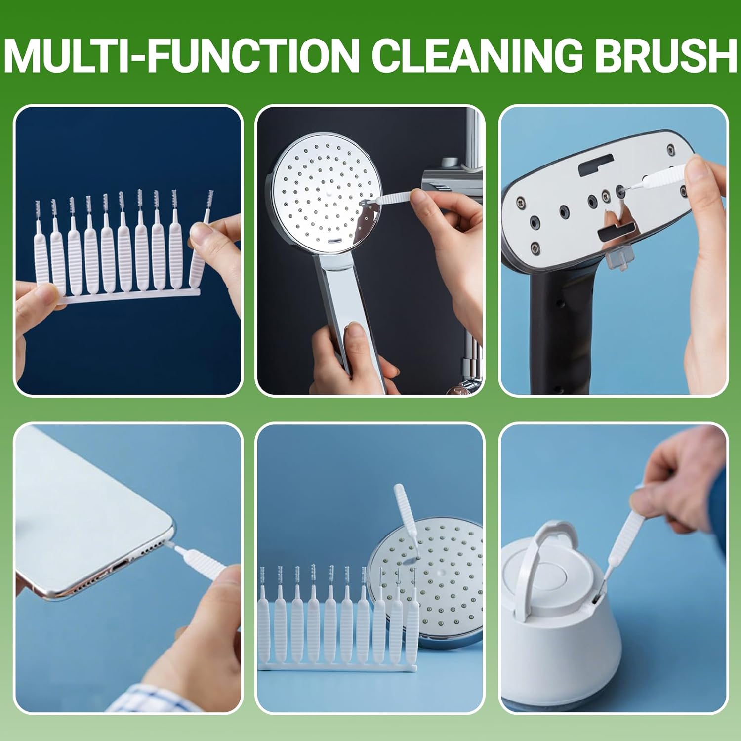 Cleaning Brush Set for Washing Machine, Bathroom, Shower & Kitchen - Scrub Brushes with Long Handle, Stiff Bristles, Crevice Tool - Tile, Bathtub, Sink, Grout Cleaning Brushes Household Tools