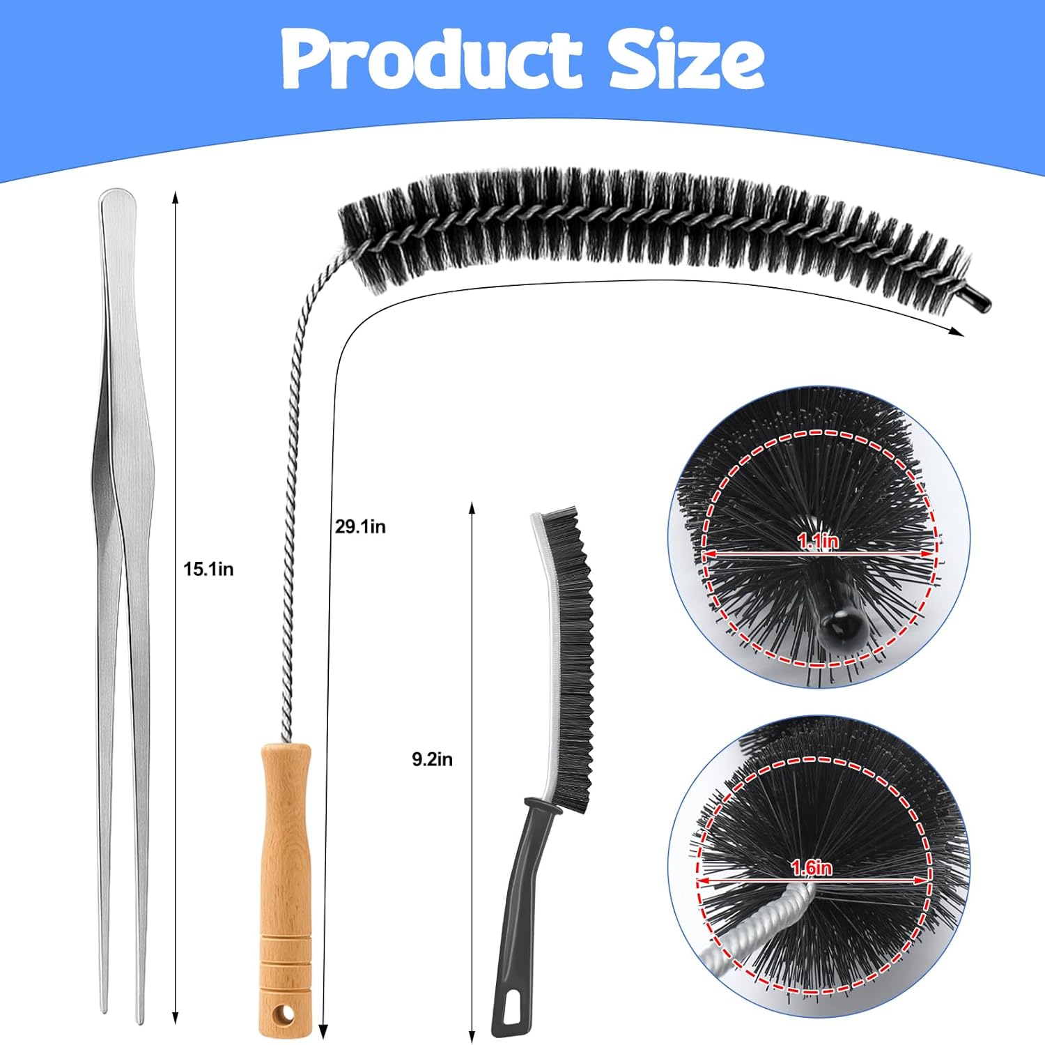 Palksky Dryer Vent Cleaner Kit, 3Pcs Dryer Cleaner Tool - Flexible Drier Vent Cleaning Brush, Lint Trap Cleaner Clip, Drier Hose Attachment, Lint Remover Cleaning Tools