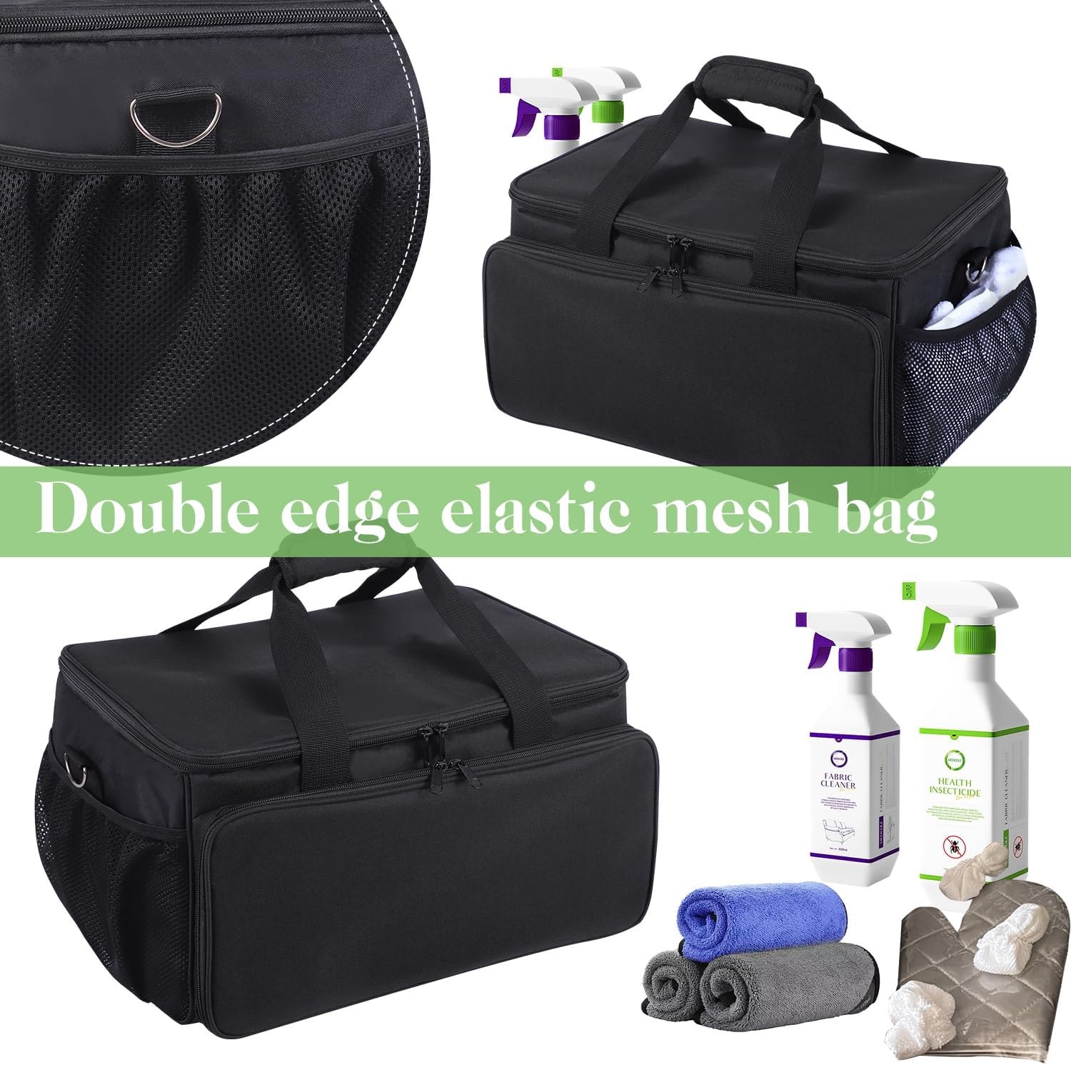 Portable Storage Bag Compatible with Waitbird Steam Cleaner,Adjustable Handheld Steam Cleaner Carrying Bag,Large Capacity Storage Bag with Extra Pockets for Accessories,Case Only