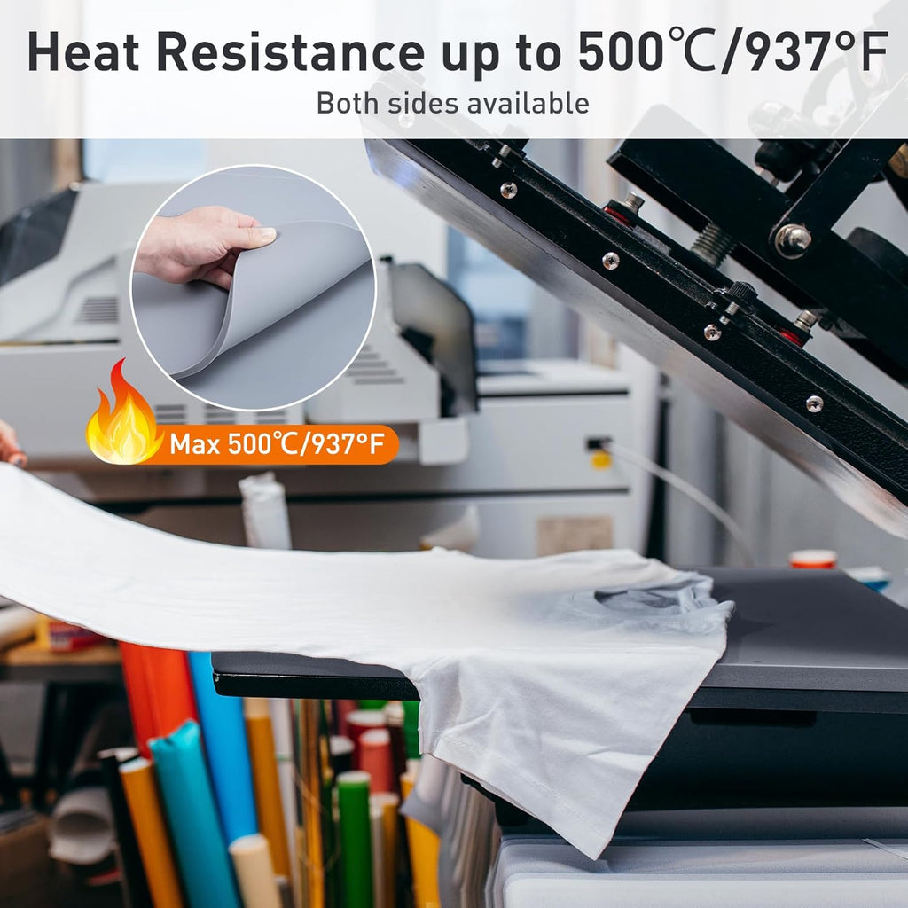 0.34" Thick Cybrixus Heat Press Mat Silicone 16x20, Silicone HeatPress Pad Support Double Sided Use for Heat Press, 500°C/937°F Heavy and Sturdy Washable Base Pad Suitable for HTV Heat Transfer Vinyl