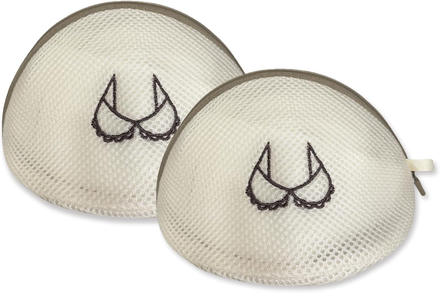 (2Pcs) delicates wash bags 3-Layer Durable Fine Mesh Wash Bags with Rust-Proof Hidden Zipper, Tangle-Proof & Space-Saving for Delicates, Bras, Lingerie, Clothes (Beige, Shell bra)