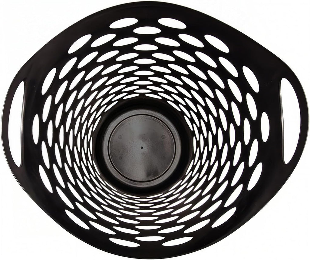 (3 Pack) Black Plastic Round Laundry Hamper - 2.2 Bushel Capacity, Lightweight with Flex Carrying Handles for Home, Dorm, Bathroom & Laundry Room