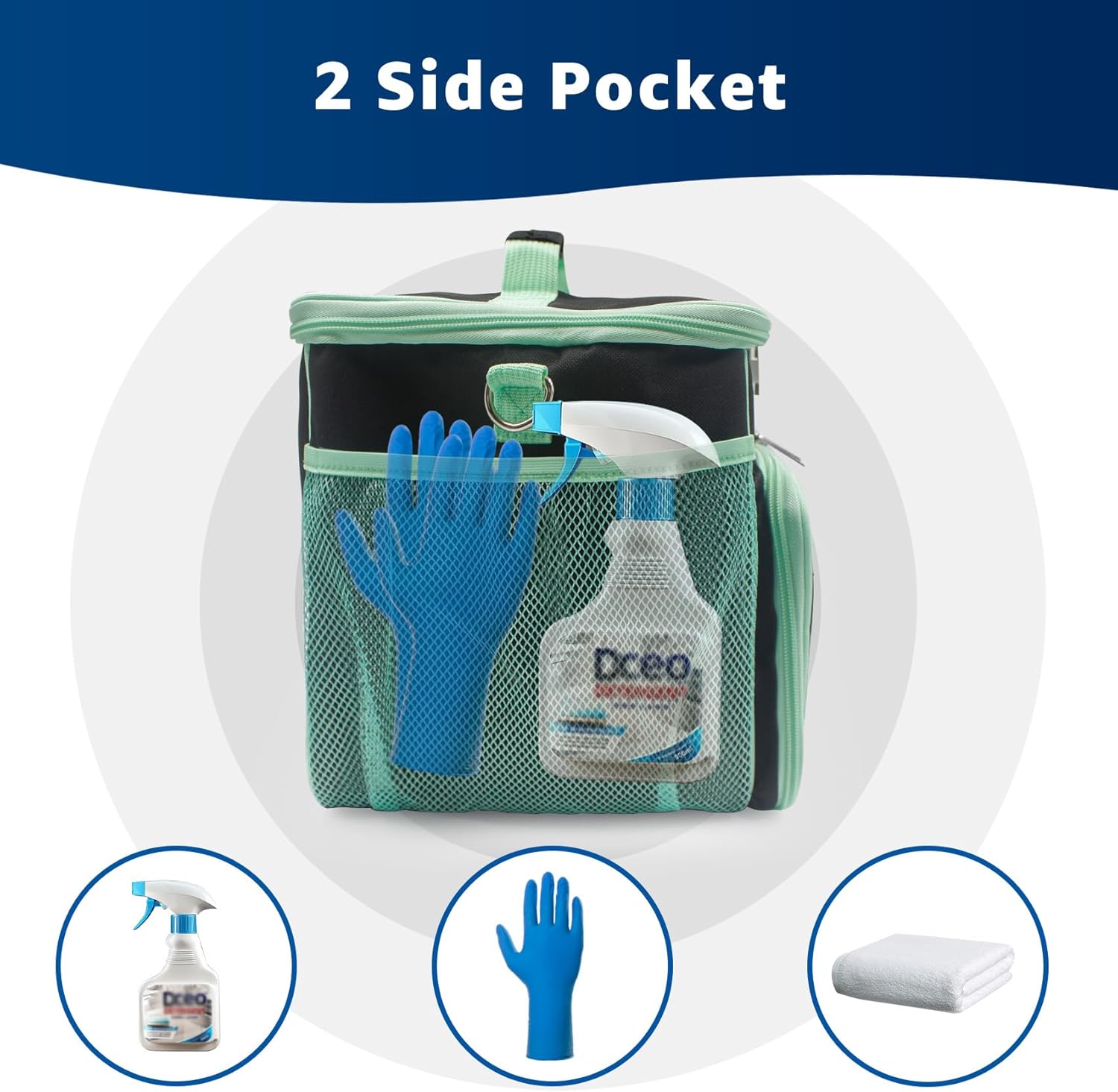 Carry Bag for Bissell SteamShot Steam 39N7V/39N7A Cleaner, Handheld Steam Cleaner attachments, Adjustable Compartments Large Storage Bag for bissell steamshot accessories, Bag Only (Black & Green)