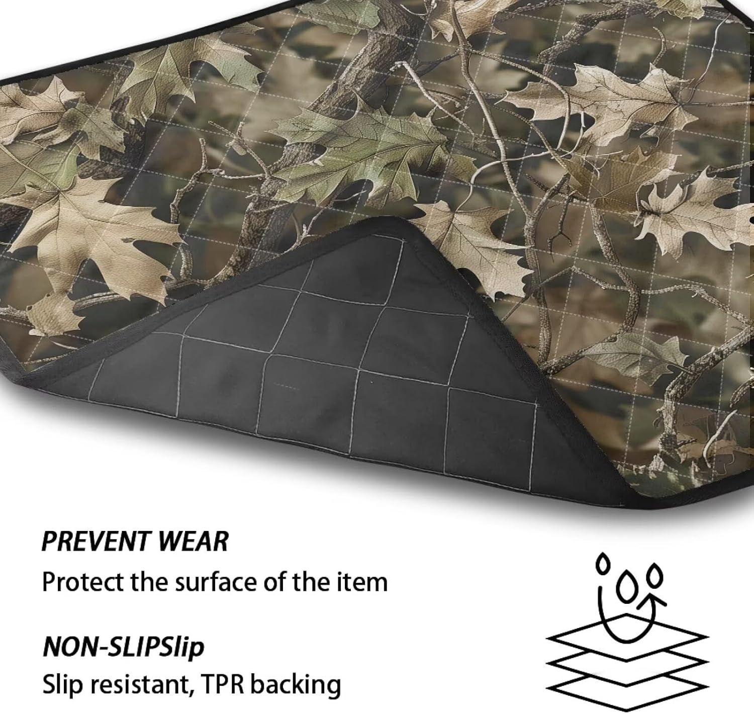 1 Pack Washing Machine Top Dust Cover Pad 24'' x 19.68'' Washable Washer and Dryer Protective Mat Non-Slip Countertop for Home Laundry, Dead Leaves Print