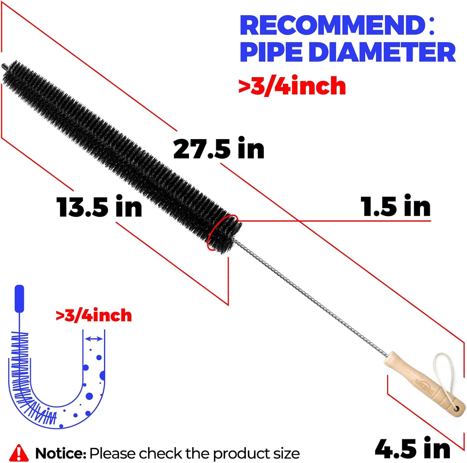 Holikme Dryer Vent Cleaner Kit 2 Pack - Household Cleaning Supplies 304 Stainless Steel Dryer Lint Brush Home Essentials for Lint Trap Dust Vacuum Brush