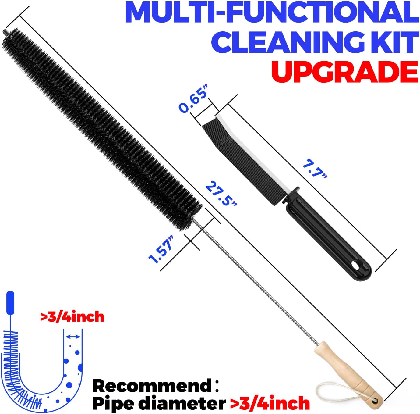 Holikme Dryer Vent Cleaner Kit Clothes Dryer Lint Brush Vent Trap Cleaner Home Essentials Long Flexible Vacuum Brush,Crevice Gap Cleaning Tool Brush