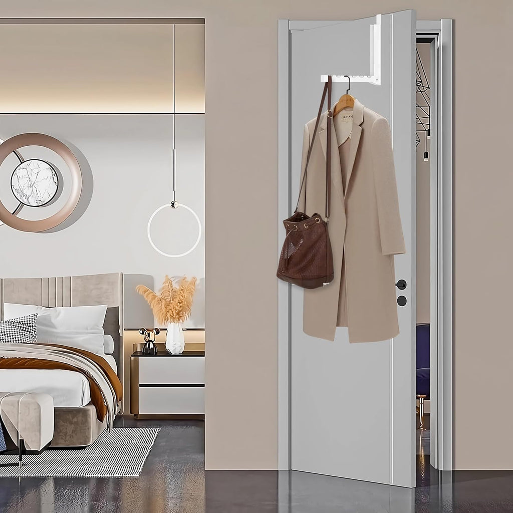 1 Pack Over The Door Hanger Hooks for Clothes, Small Portable Clothes Drying Rack for Laundry, Heavy Duty Foldable Rack for Coat Clothing Towels Hanging